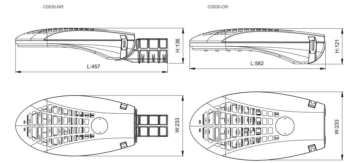 路灯C0830-NR/OR尺寸图
