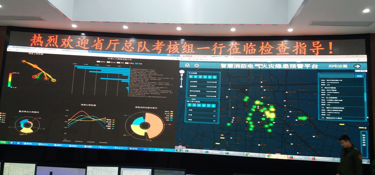 安徽宿州消防监控中心室内led全彩显示屏