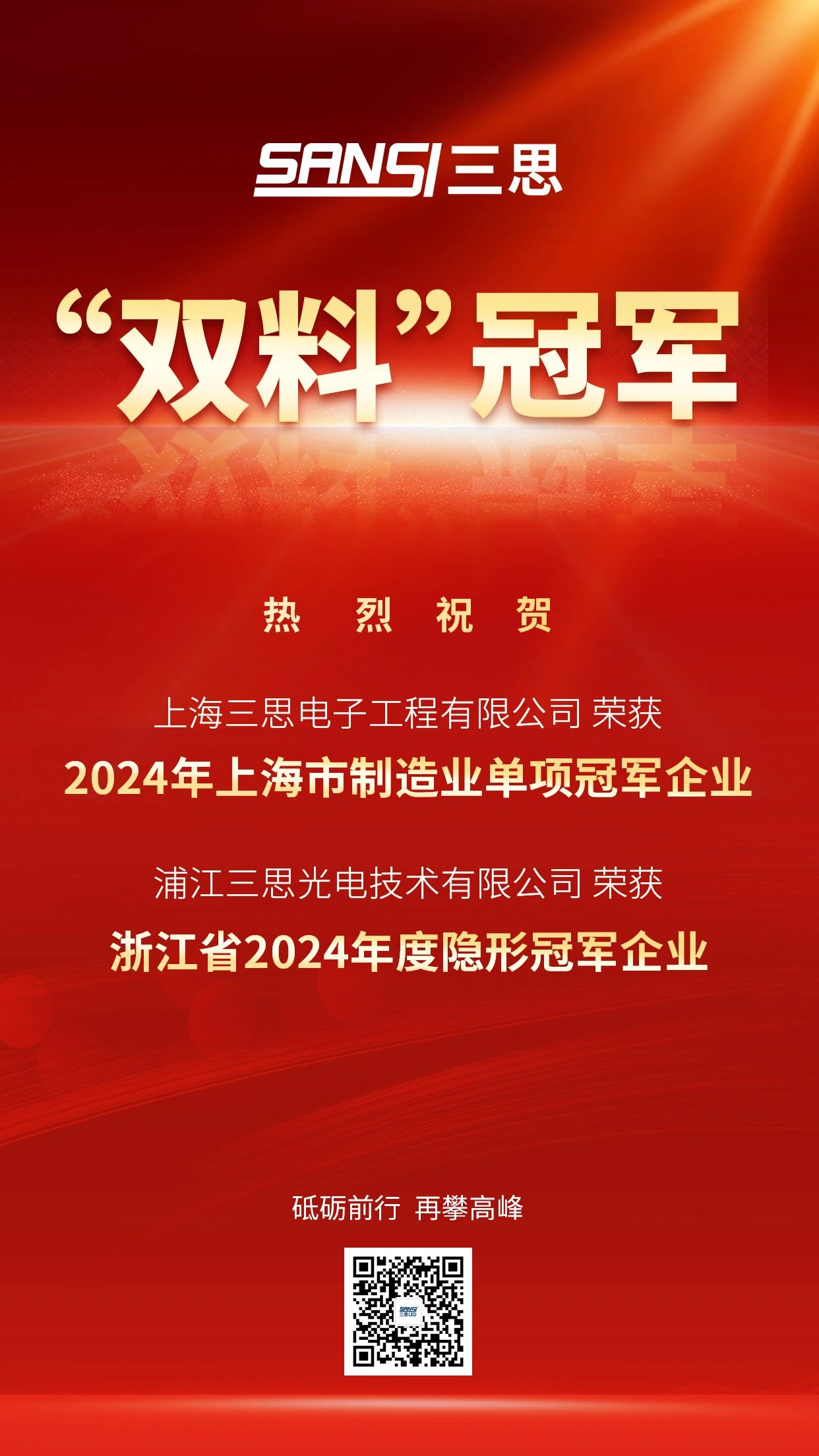 双料冠军,3200威尼斯vip公司,被认定为,制造业,单项冠军,隐形冠军企业